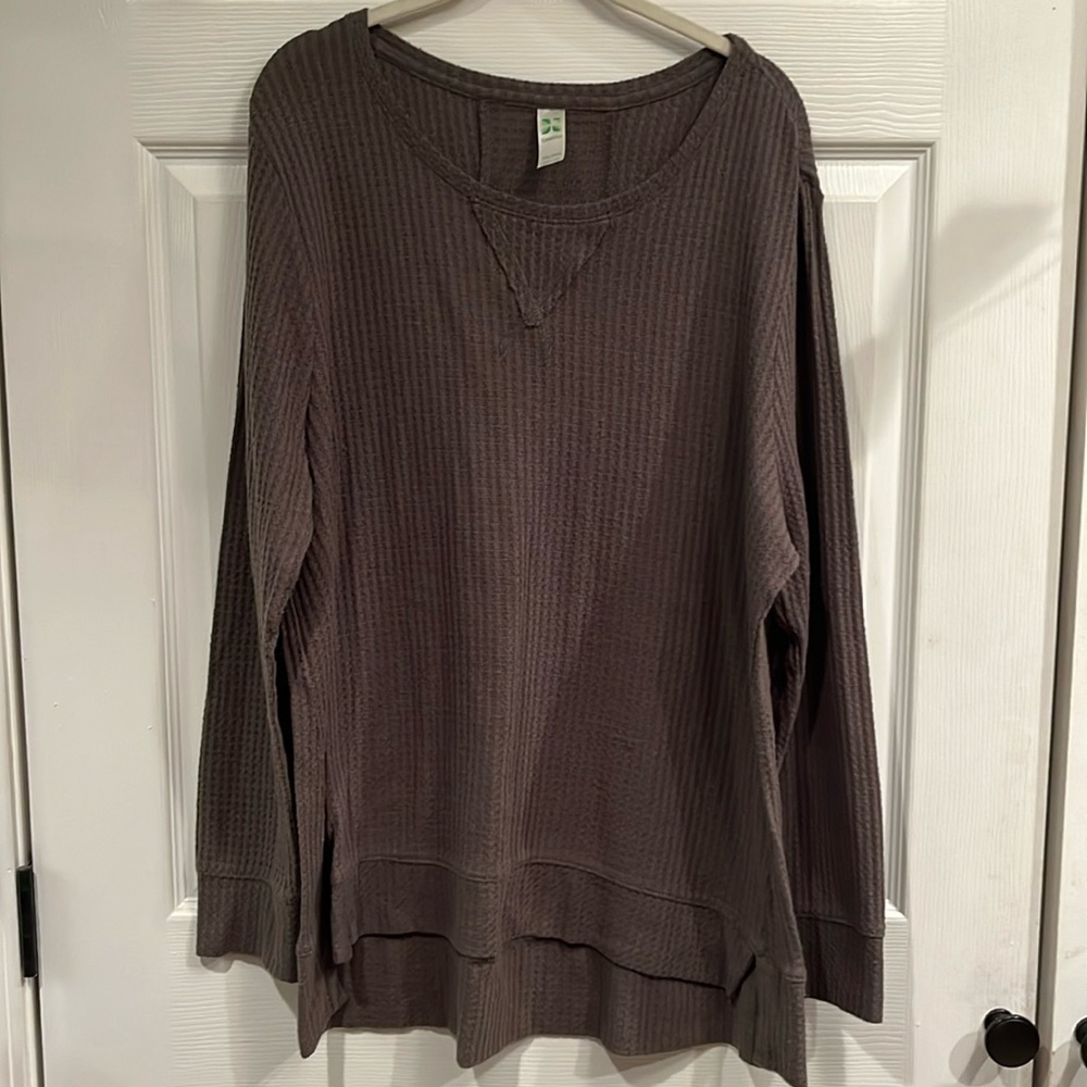 Green Tea brand size XXL pullover long sleeve waffle knit top